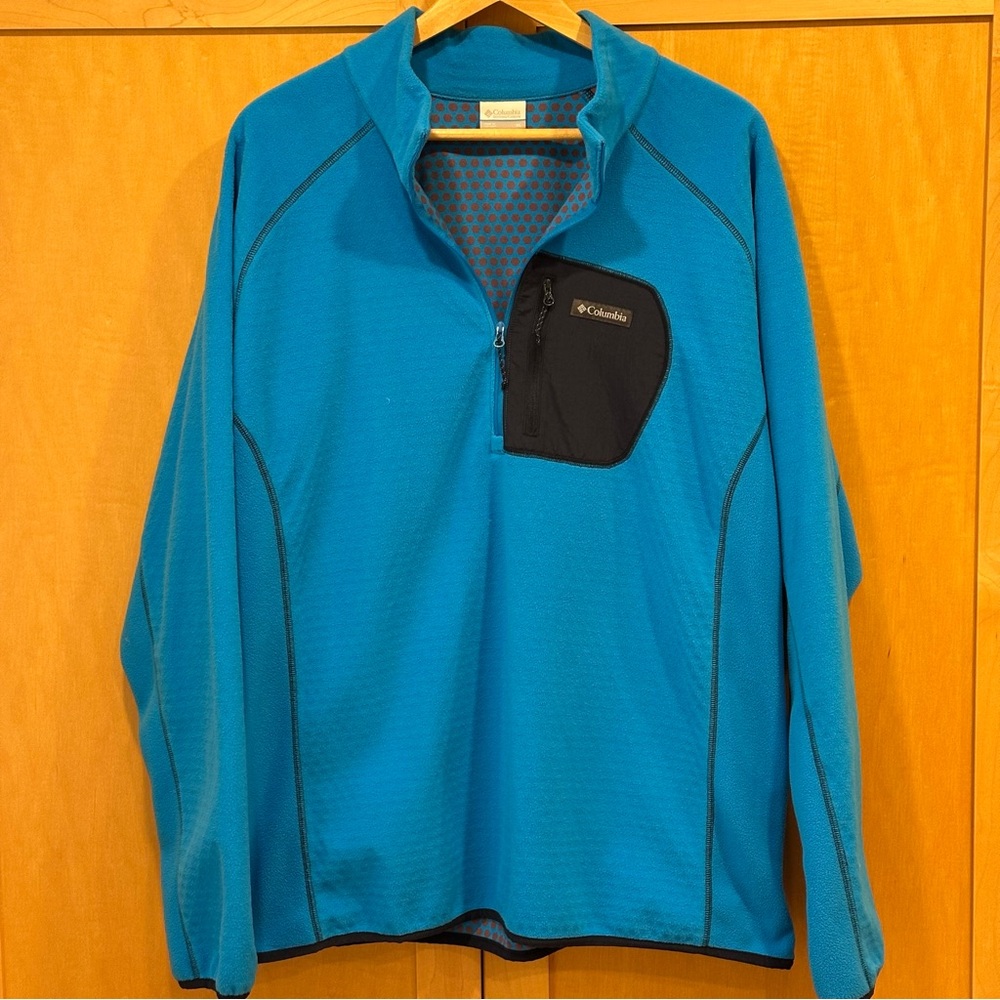 Columbia Men's Outdoor Tracks Half Zip XL Fleece Omni Heat Helix